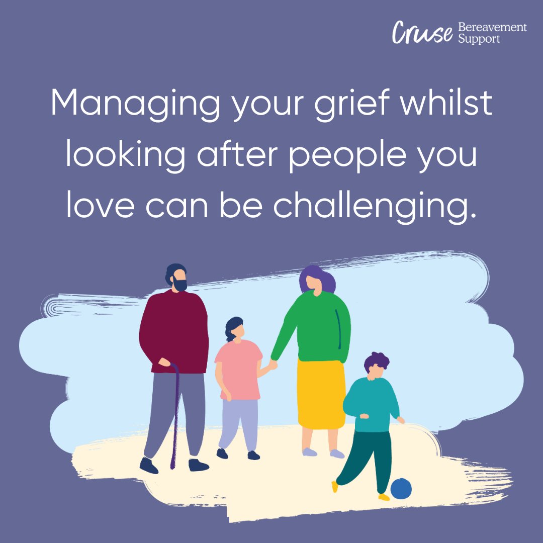 CruseSupport's tweet photo. Supporting someone whilst you're grieving can be incredibly challenging.

Balancing your own feelings alongside looking after someone you love can feel like walking a tightrope. 

If you need support, we're here ⬇️

https://t.co/nmNU6sdUxH https://t.co/yYi1PrhVeY