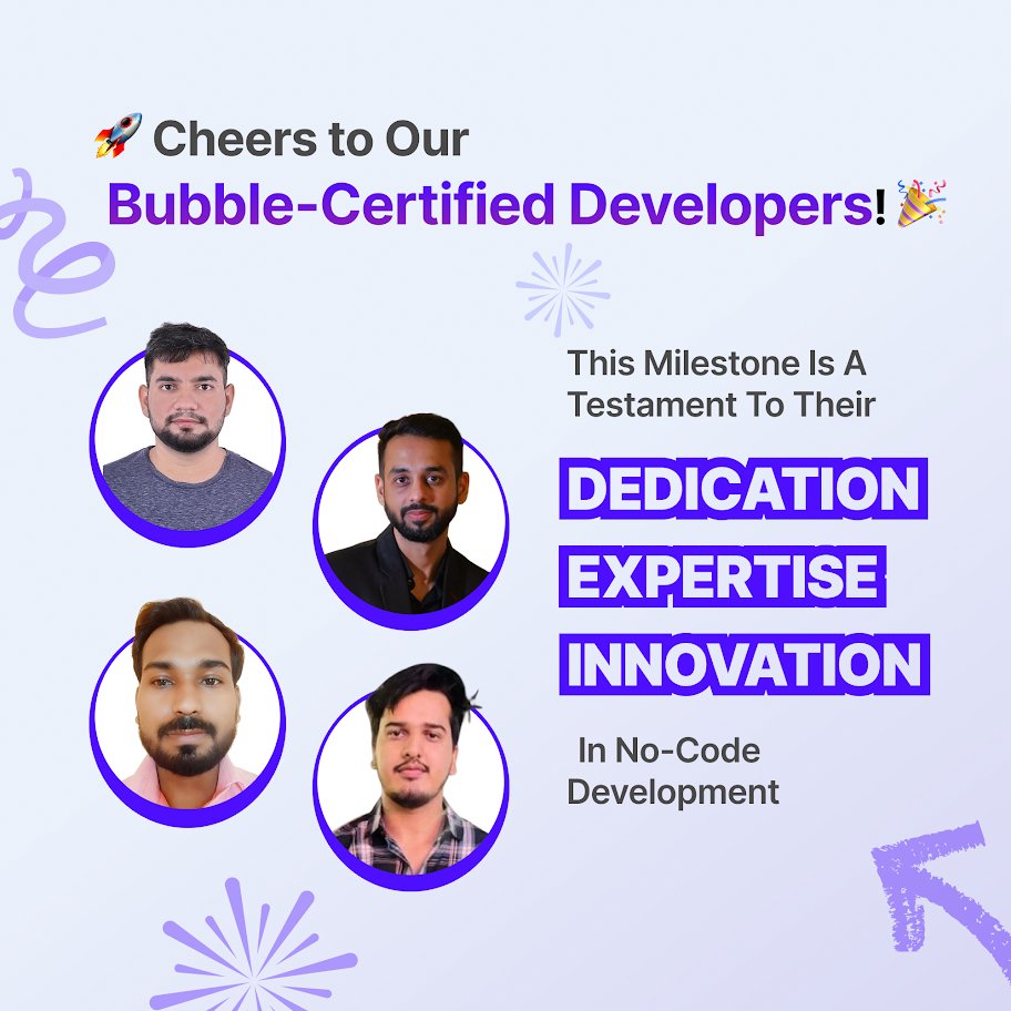 trynocode's tweet photo. A huge congratulations to all our certified developers! 🎖 Your hard work and passion inspire us every day. 💙
#BubbleCertified #NoCodeExperts #Innovation #Teamwork #ProudMoment https://t.co/TUaemRQ56y