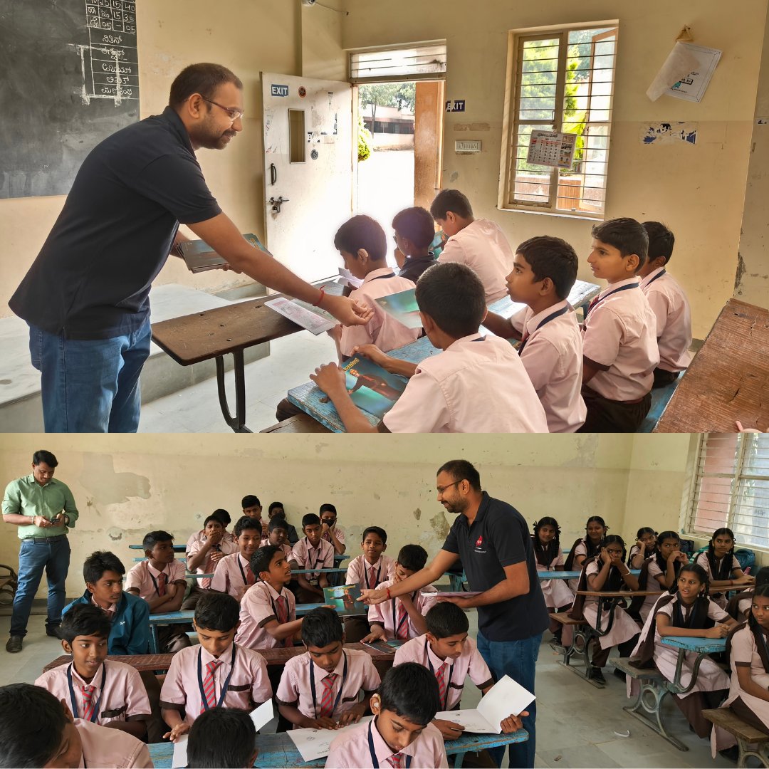 Yuva_Bengaluru's tweet photo. 🌟 Celebrating National Youth Day 2025 🌟

Yuva Bengaluru Trust introduced the inspiring character of Swami Vivekananda to children in our supported schools &amp; gifted pictorial books on his life story.

Grateful to our amazing volunteers for making this day special! 🙏 https://t.co/JBJGVdBlWc