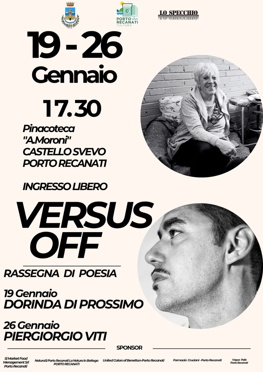 specchiomag's tweet photo. vi aspettiamo domenica 19 ore 17,30 Pinacoteca Moroni Castello Svevo Porto Recanati https://t.co/x76mLG02IV