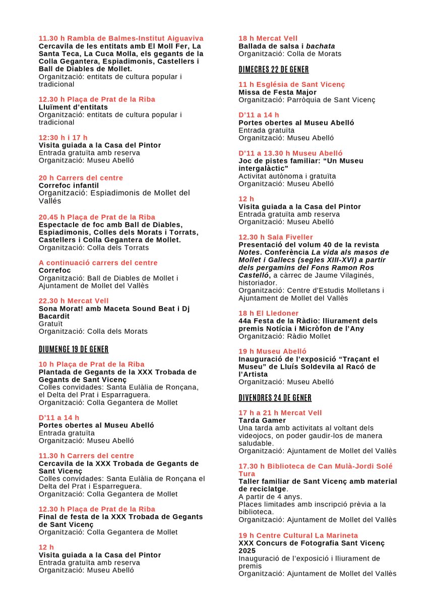 ajmollet's tweet photo. 🥳Aquest cap de setmana arriben el gruix dels actes de la Festa Major de Sant Vicenç.   

Consulta totes les activitats 👇

Bona Festa Major  😍 https://t.co/2esYKqTXfE