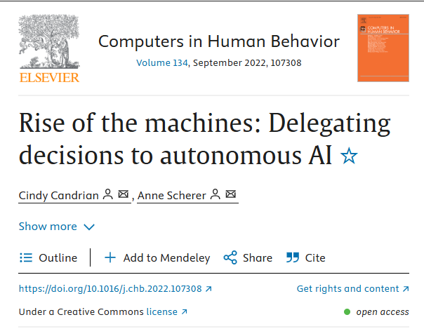 MojcaSvetek's tweet photo. Are human experts losing to advanced AI?🧐

Research reveals people trust AI more than experts for investment decisions, viewing AI as selfless and objective.

To compete, experts must provide detailed explanations or convince decisions rely on nuanced understanding of context. https://t.co/0ghong8D4p
