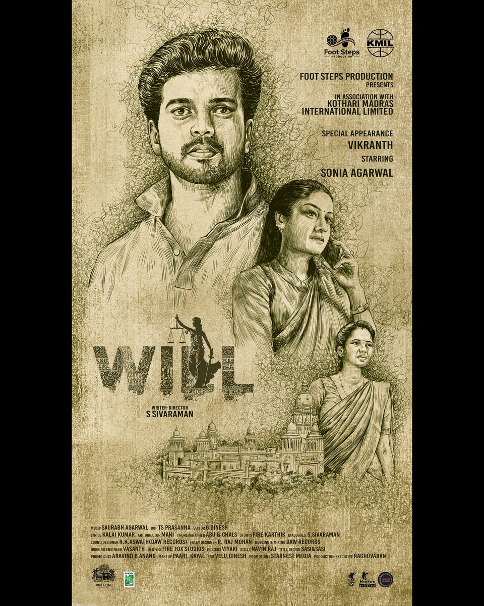 Happy To Be A Part Of This Movie #Will , Here's The First Look is Out Now ! Releasing Soon in Theatres

<a href="/vikranth_offl/">Vikranth Santhosh</a> <a href="/soniya_agg/">Sonia aggarwal</a>
<a href="/footsteps__off/">Foot steps production</a>  #kotharimadras
#DirectorSivaraman 

#Willfirstlook #Willmovie
#Footstepsproduction #StarnestMedia