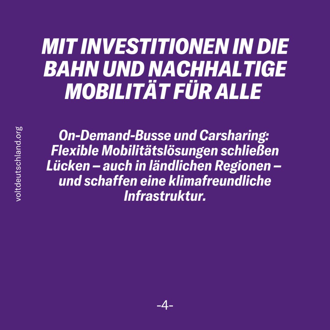 Volt denkt Mobilität neu: Weniger Autos, saubere Luft, sichere Straßen. Wir setzen auf barrierefreien ÖPNV, sichere Radwege, 15-Minuten-Städte &amp; ländliche Lösungen wie Rufbusse. Tempo 30, Ausbau der Schiene – für eine lebenswerte Zukunft! 🌍
#VoltDeutschland #btw25