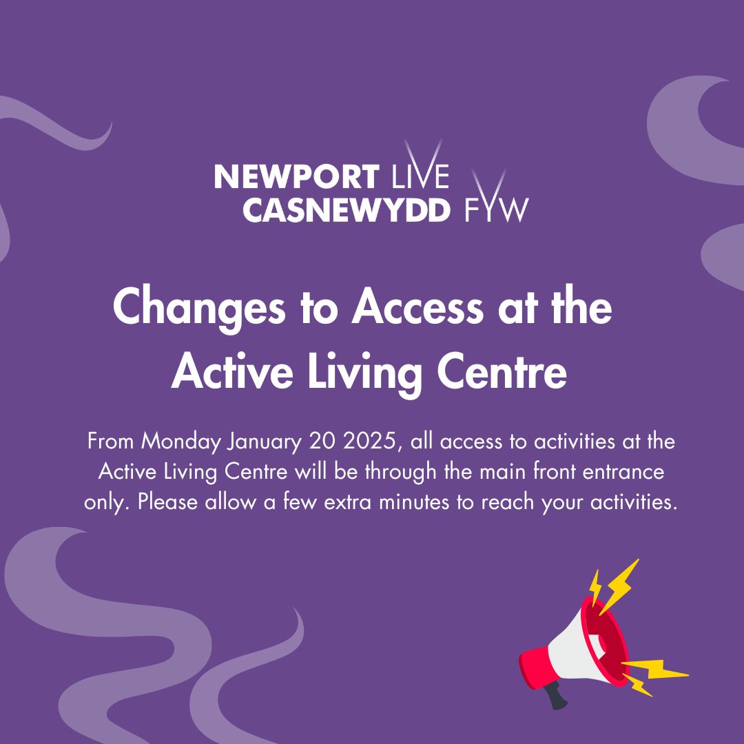 📢 Important Notice:
Changes to Access at the Active Living Centre

From Monday January 20 2025, all access will be through the main front entrance only, to ensure the safety of all our customers. The rear gate will no longer be accessible.

Thank you for your cooperation.