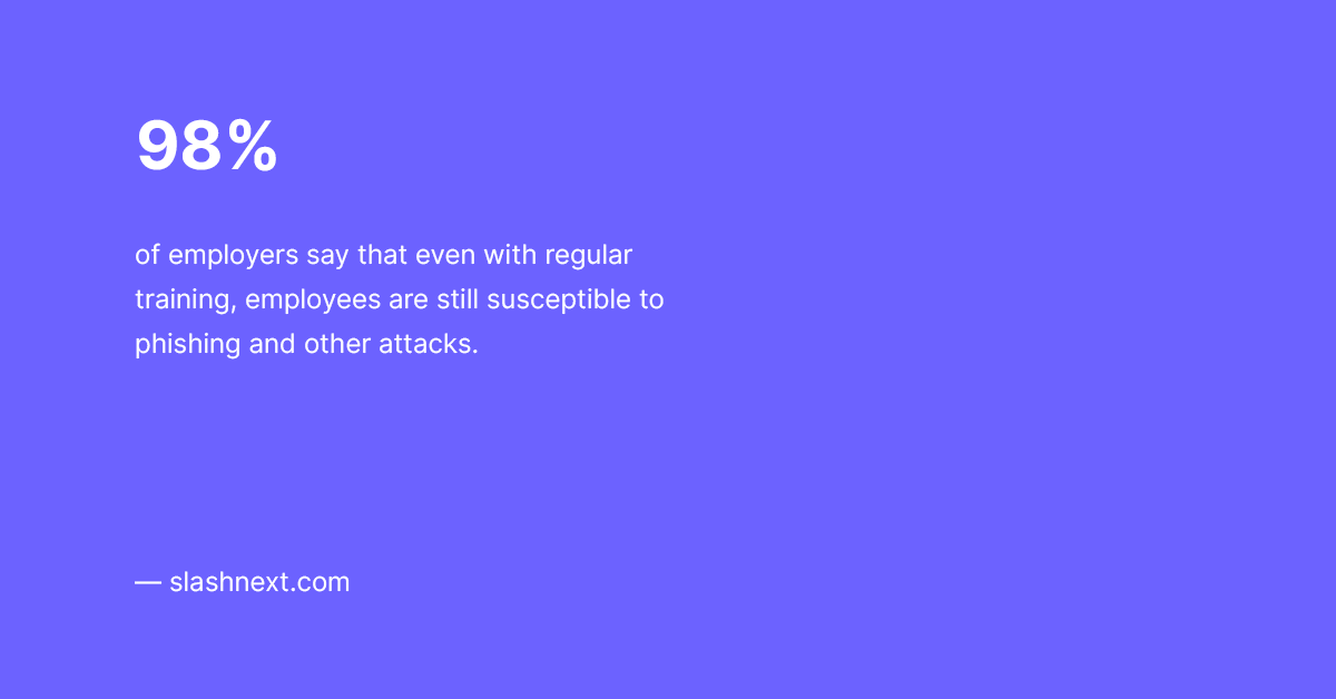 IPification's tweet photo. 98% of employers say that even with regular training, employees are still susceptible to #phishing and other attacks. And the solution?
This is where phishing-resistant and #passwordless #authentication tech such as #IPification should jump in! https://t.co/KZJOii9Yjn