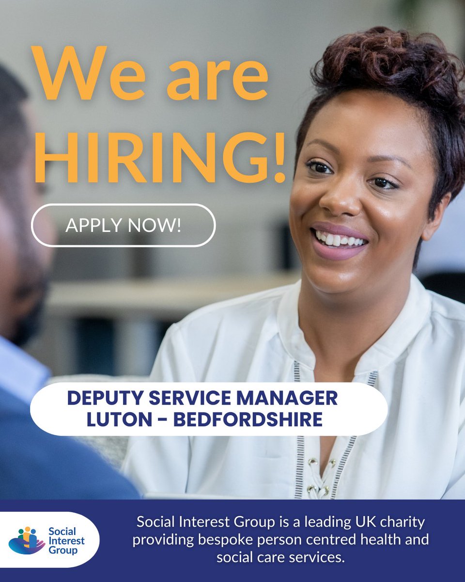 We have an exciting new opportunity in the Luton area for a Deputy Service Manager to play a vital role in leading &amp; supporting the delivery of a new high-quality, trauma-informed service. Apply here: socialinterestgroupcareers.org.uk/job-detail.php…