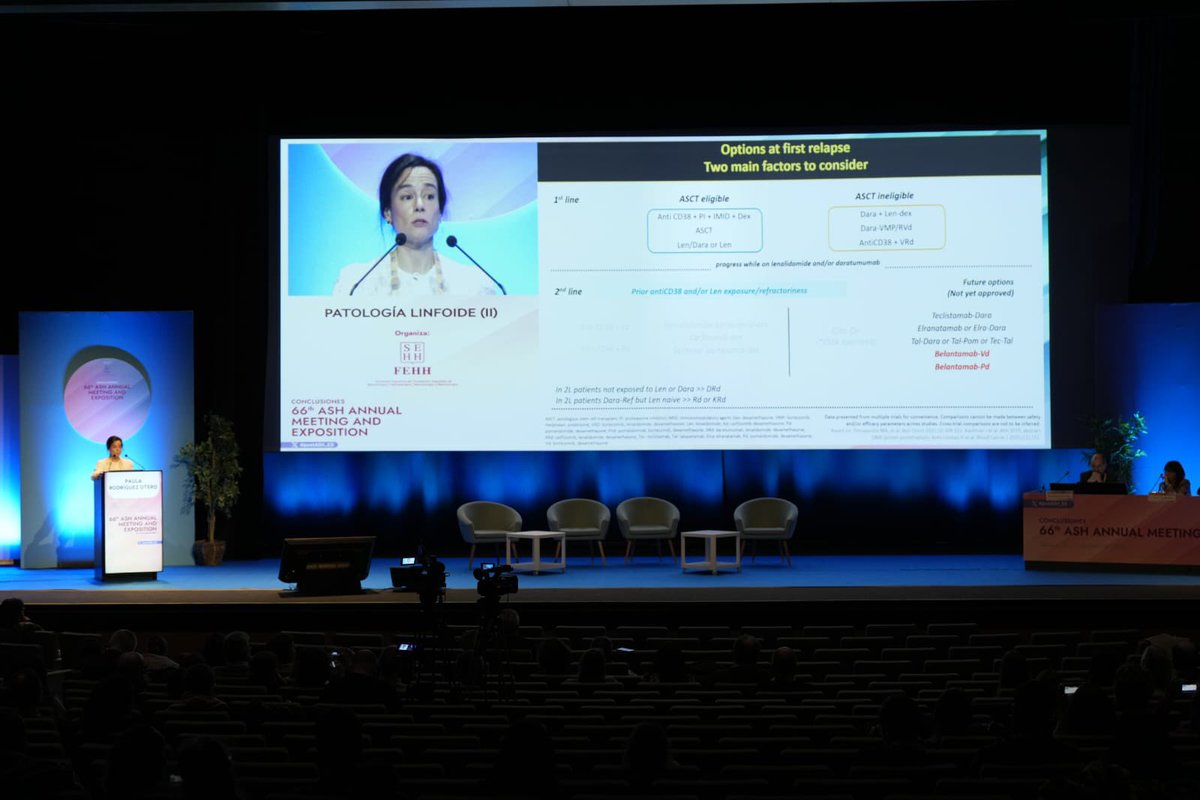 sehh_es's tweet image. 🚨#postASH_ES ➡️ Tras conocer lo más relevante del tratamiento en #1L, @paurotero, de @ClinicaNavarra, presenta las novedades en el tratamiento de #rescate en #MielomaMultiple .
🗣️”Cada vez vamos a ver más pacientes triples expuestos y los esquemas de tratamiento pueden quedarse