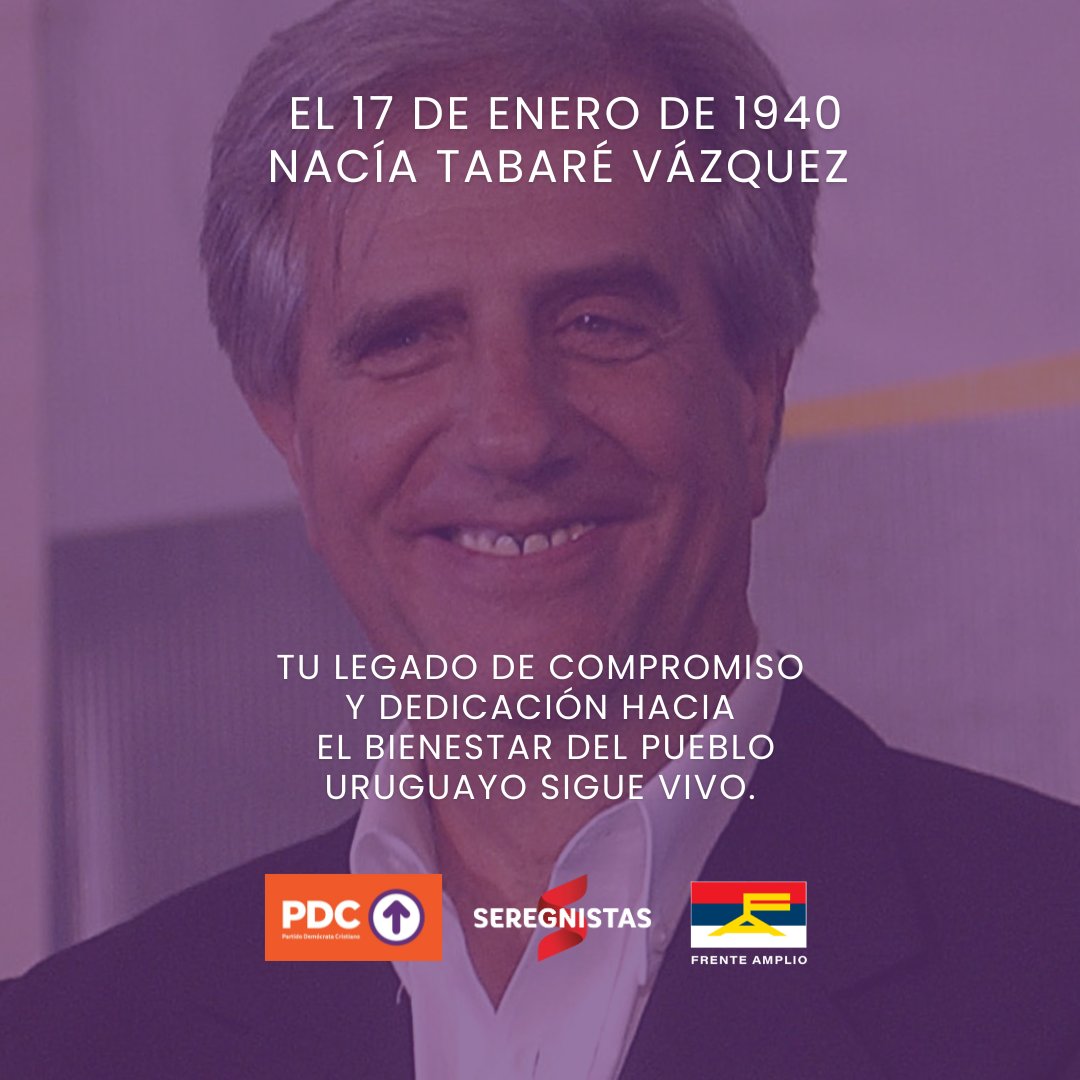 Gracias por tanto Tabaré🫶 Siempre en nuestro corazón y alimentando el sueño de un mejor Uruguay.
Un abrazo a sus hijos, nietos y a todo el pueblo frenteamplista.🙌