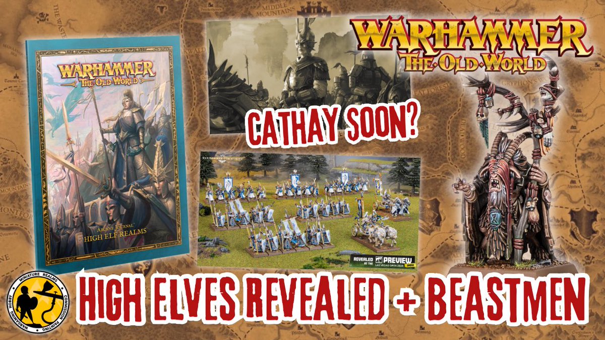MiniatureRealms's tweet photo. High Elf Realms Revealed, new Beastman Shaman shown, and Cathay (or another faction) teased?
https://t.co/SBrUGESMAk
#warhammer #warhammertheoldworld #warhammercommunity #highelves #highelfrealms #beastmen #cathay #grandcathay #TheOldWorld https://t.co/wqiLp347WG