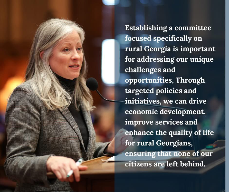 LeesaHagan's tweet photo. I’m excited to share that I've been named Chair of the new House Rural Development Committee. This committee will identify policies and ideas to enhance economic
opportunities across the entire state, particularly in rural areas like the 156th district.
#ga156 #ruralGA https://t.co/KKjA8LlZII