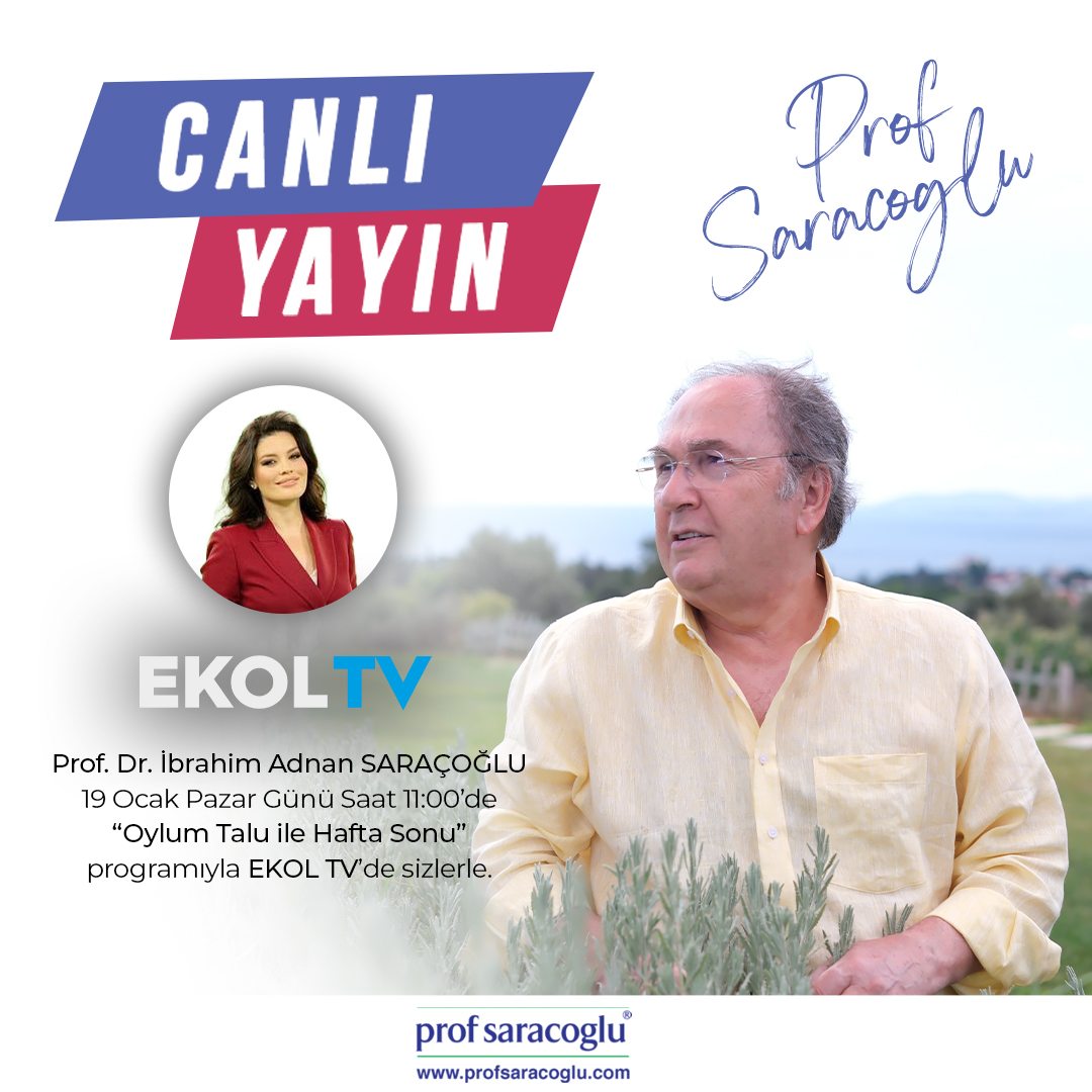 profsaracoglu's tweet photo. Prof. Dr. İbrahim Adnan SARAÇOĞLU, 19 Ocak Pazar Günü Saat 11:00'de “Oylum Talu ile Hafta Sonu” programıyla EKOL TV’de sizlerle.
#profsaracoglu https://t.co/OFlWda7dZ1