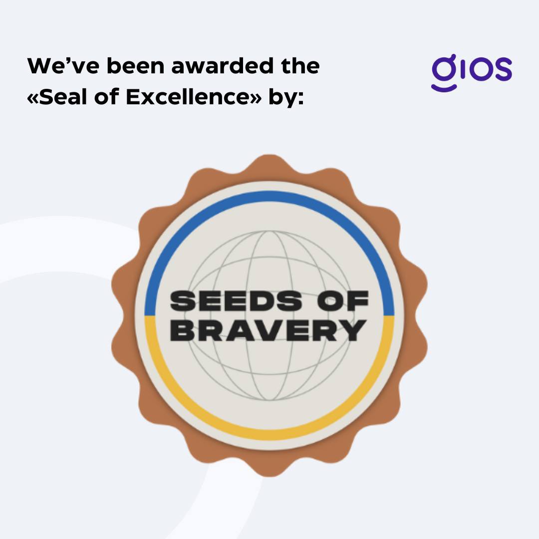 GiosGlobal's tweet photo. 🎉 GIOS has been awarded the prestigious «Seal of Excellence» from @seedsofbravery_ !

We are excited to share some fantastic news: GIOS has received the prestigious Seal of Excellence in recognition of our exceptional work and outstanding innovation potential. https://t.co/LmfIASEQMq