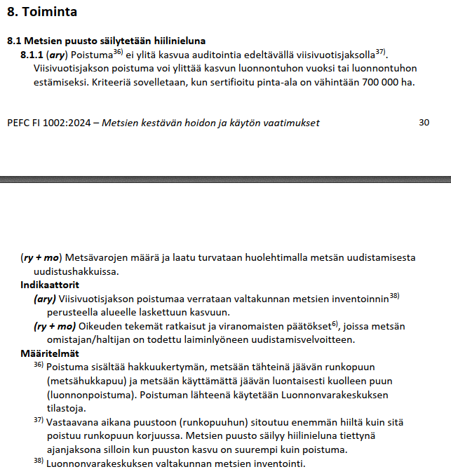 Onko maamme metsätalous kestävää, kun metsät muuttuivat hiilen lähteeksi?

Olemme laatineet vaikka yleisimmän metsäsertifioinnin, PEFC kriteerit siten, että metsät voivat jatkaa hiilipäästönä ja silti sertifiointi osoittaa toiminnan olevan kestävää - mitataan itselle mieluista.