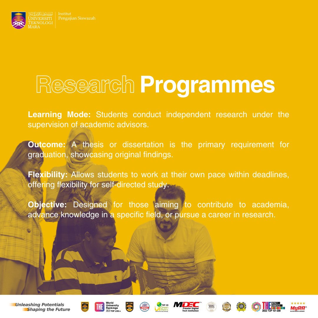IPSisUiTM's tweet photo. Research or coursework ? Which is right for you? 🤔 Explore IPSis programmes and take the first step toward your future today!

Start your journey with IPSis at https://t.co/YOKI67gdmT.

#UiTMDiHatiku #StudyInUiTM #PostGraduate #IPSisJourney https://t.co/ja5KmQjkFe
