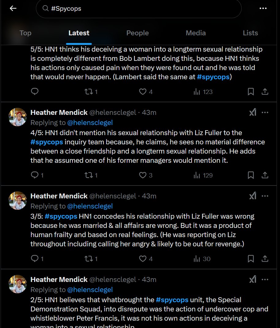 veggiesnottm's tweet photo. #misogyny by #spycops called out by @helensclegel
Undercover cop HN1 defends his deceiving a woman into a long-term sexual relationship because "his actions only caused pain when they were found out and he was told that would never happen"
#xposted
https://t.co/TKMO5msEdU https://t.co/zevJTkSb9J