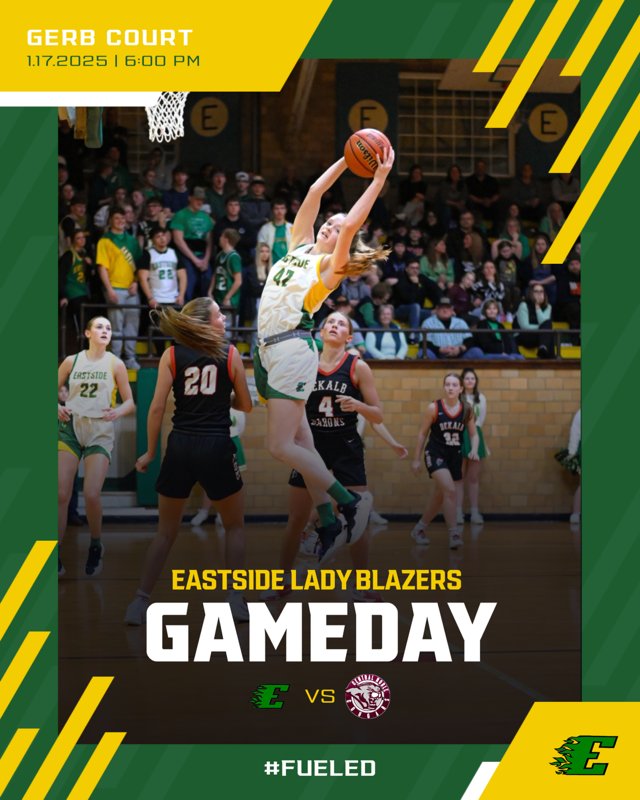 Game Day #20 semi-finals of the NECC Conference Tournament is tonight on "GERB" Court vs. Central Noble.  Let's go Blazer fans fill the gym up tonight ⚡️⚡️⚡️Let's go Green 💚 #FUELED #WeWillDoThisTogether