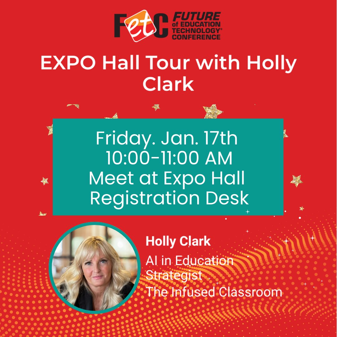 Join me today for the Expo Hall Tour at 10:00. I will take you to 10 of my must know apps fro 2025 and tell you why I have found them impactful when working with students. 
#FETC