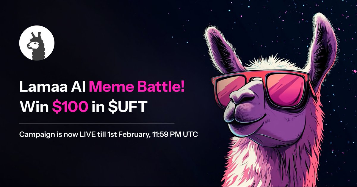 Lamaa_AI's tweet photo. 1/Ready to break the internet, memers? 👨‍🎨

Lamaa AI Meme Mania is here | Win $100 in $UFT 🎁

ℹ️Topic: Create memes that capture Lamaa AI’s revolutionary AI Agents Hub—building #AIAgents like Legos and all its innovative features!

How to Win?👇
✅RT & tag @Lamaa_AI @UniLend_Finance
✅Use #AIAgents #LamaaAI $UFT
✅Invite 3 friends
✅Join TG: https://t.co/rp7whGuhug

Sumbit your memes here ➡️ https://t.co/gtgtbuS6nT