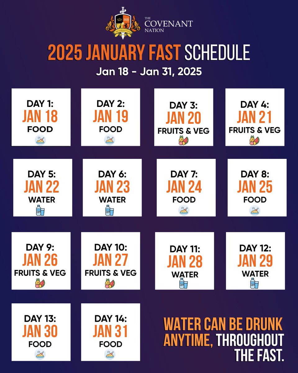 tcnikeja's tweet photo. Our annual general fasting and prayer starts tomorrow. Here’s the breaking schedule
Please share with someone❤️
#tcnikeja #houseoftransformation https://t.co/hqkZ0NfXxZ
