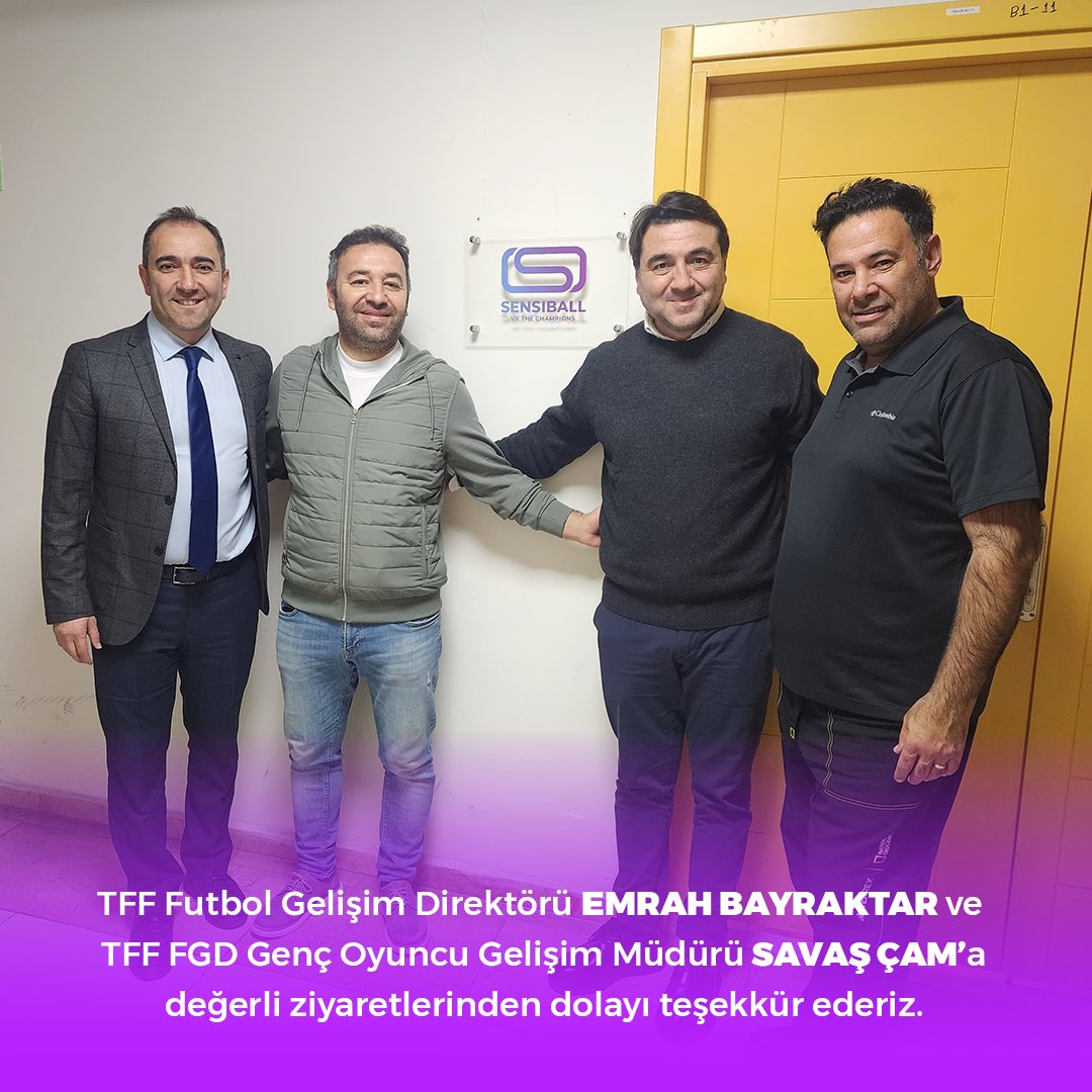 Türkiye Futbol Federasyonu Futbol Gelişim Direktörü Emrah BAYRAKTAR ve Türkiye Futbol Federasyonu Futbol Gelişim Direktörlüğü Genç Oyuncu Gelişim Müdürü Savaş ÇAM’a yapmış oldukları değerli ziyaretlerinden dolayı teşekkür ederiz.

We would like to extend our gratitude to Emrah