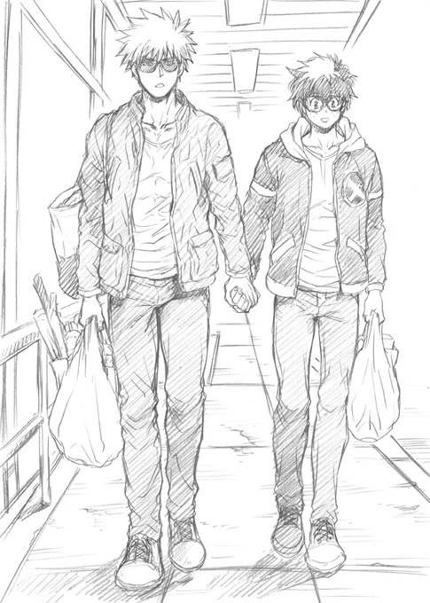 ラフ描き、💥🥦ファミリー
再掲

幸せ👨‍👨‍👦‍👦 