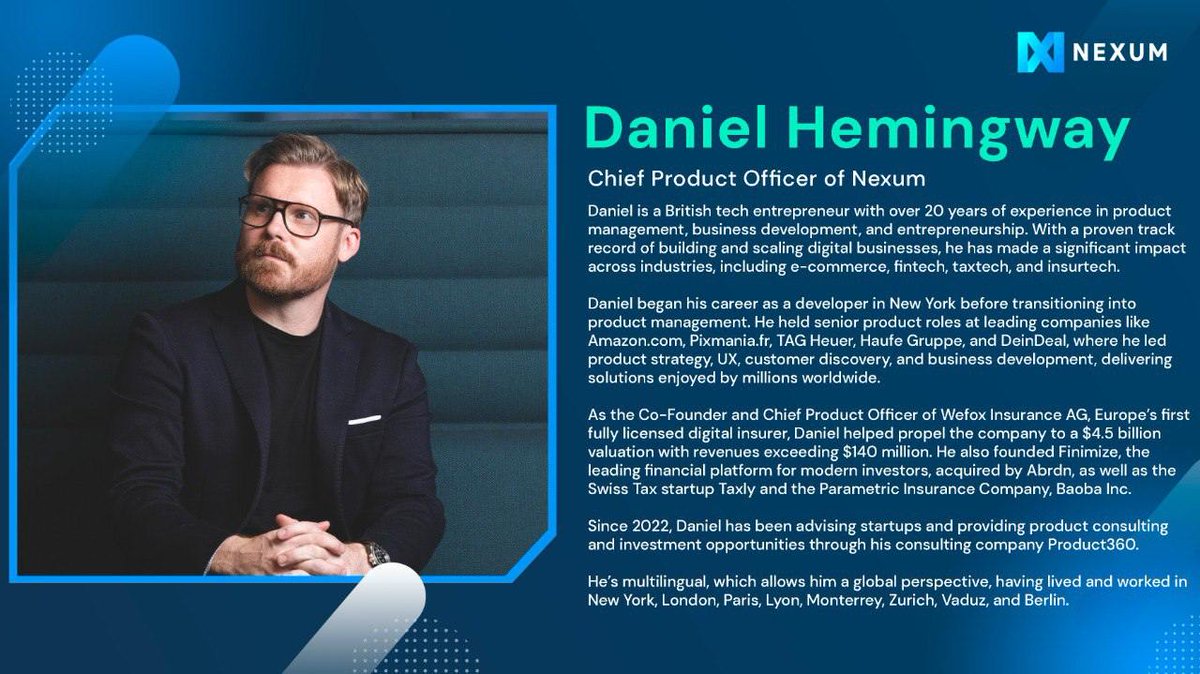 Meet the newest member of the Nexum team: Daniel Hemingway - Our Chief Product Officer!