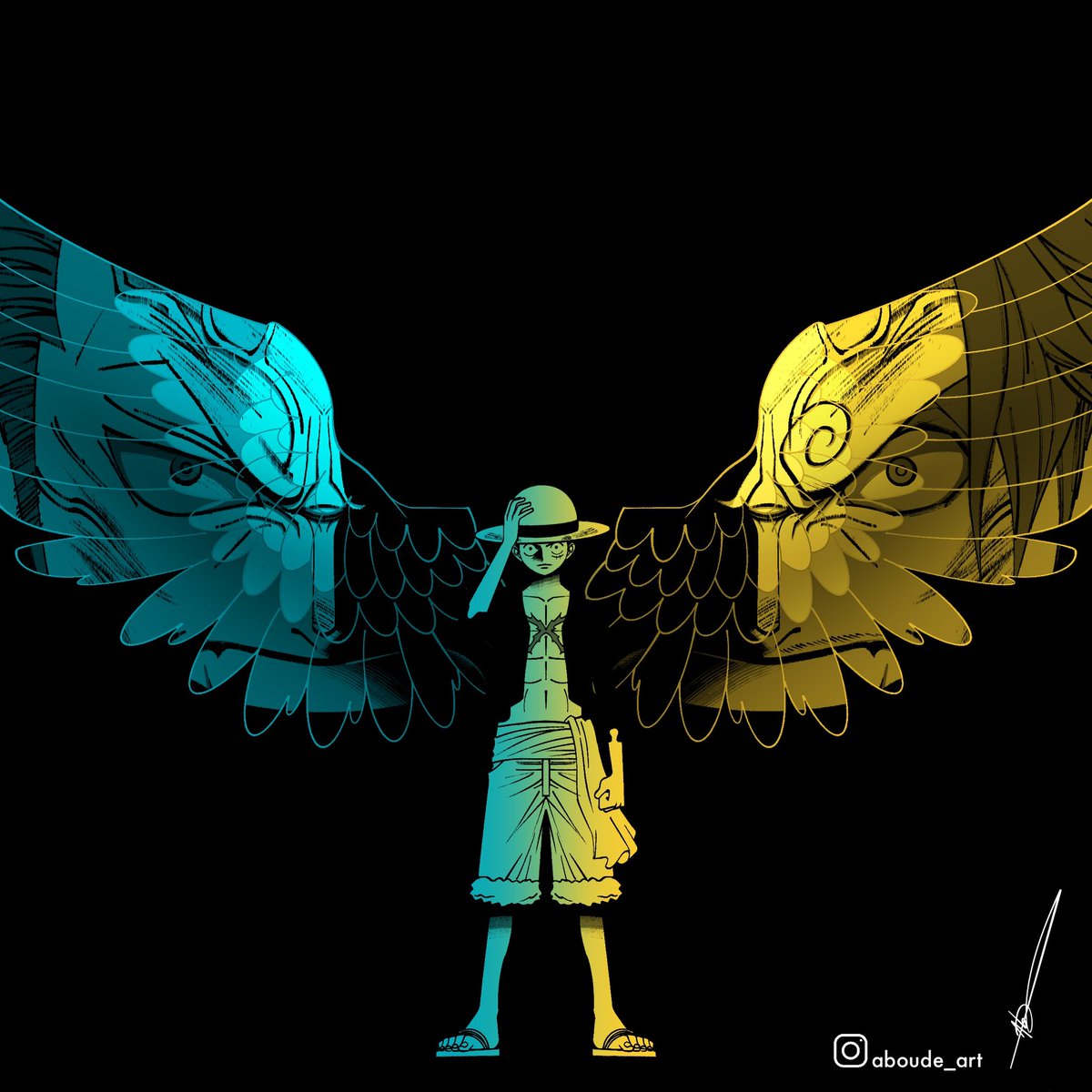 aboude_art's tweet photo. The wings of the Pirate King. 

#ONEPIECE #ONEPIECE1137 https://t.co/Jl4ZUnVVSh