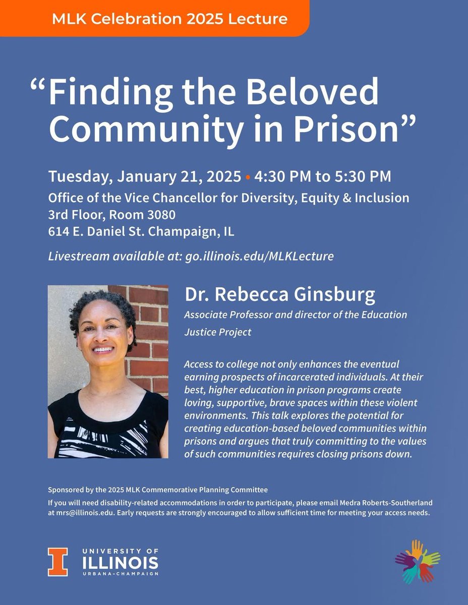 For those of you in #Illinois, for #MLKDay I recommend Rebecca Ginsburg--also livestream available