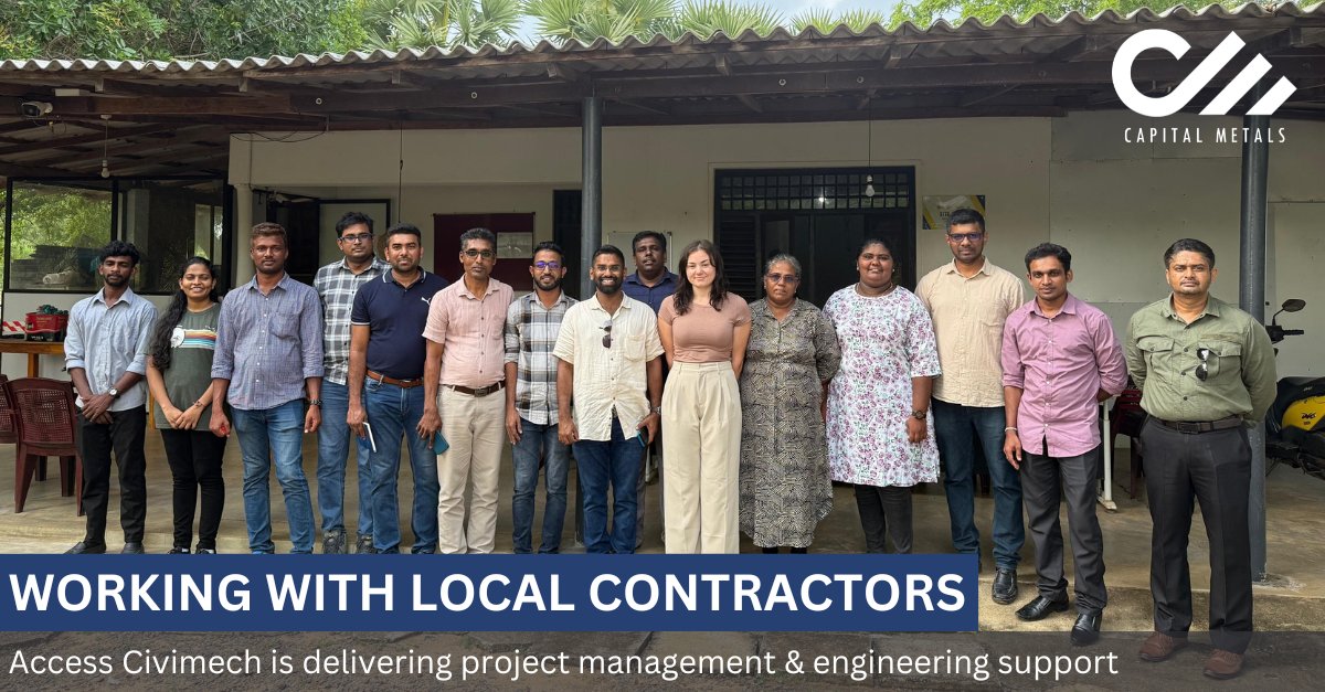 Capital Metals PLC (@metalscapital) on Twitter photo #CMET is working with local engineering contractors on mine construction planning 🇱🇰.
#SriLanka-based <a href="/AccessTwites/">Access Group</a> is providing project management & engineering support for key elements required to reach Final Investment Decision.
Here’s their team & ours at our Site Office. #CMET is working with local engineering contractors on mine construction planning 🇱🇰.
#SriLanka-based <a href="/AccessTwites/">Access Group</a> is providing project management & engineering support for key elements required to reach Final Investment Decision.
Here’s their team & ours at our Site Office.