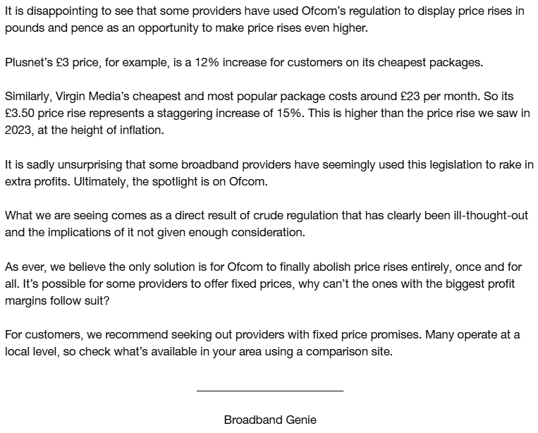 The truth about the disastrous new price-rise regulations from <a href="/Ofcom/">Ofcom</a>. Ignore the spin, these changes are leading to more customers getting ripped off, and we're not having it! #banbroadbandpricerises