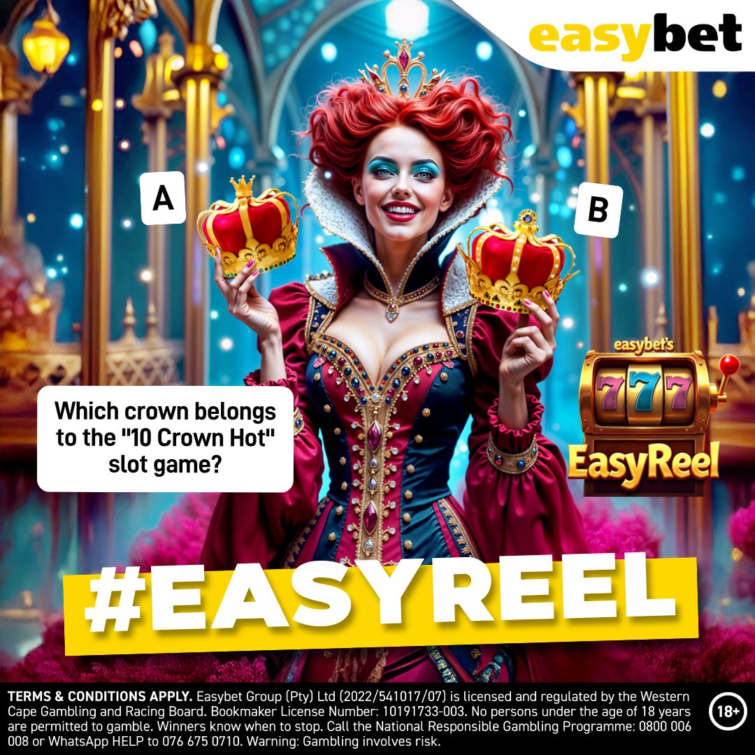 👑 Mirror, mirror on the reel, which crown will seal the deal? 🔮

The Queen of Hearts has two crowns in her sight, but only one belongs to the "10 Crown Hot" slot game! Can you spot it? 👀✨

Spin here 🔗 bit.ly/eb-slots

#Easybet #OnlineSlots #CasinoGames #WinBig