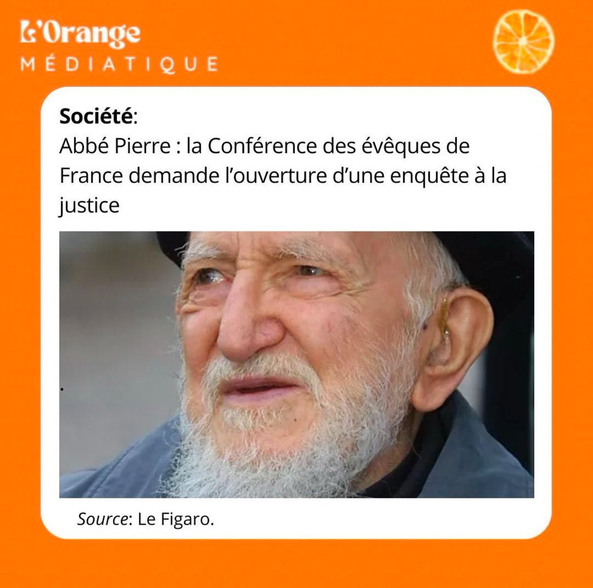 lorangemediati's tweet photo. 100% pur jus dâinfos!đ
InvitĂ© sur RMC ce vendredi matin, Mgr Ăric de Moulins-Beaufort a annoncĂ© avoir saisi la justice aprĂšs les neuf nouvelles accusations de violences sexuelles Ă l'encontre du prĂȘtre dĂ©cĂ©dĂ© en 2007.
Source: Le Figaro.
#justice #enquete #ouverte #labbepierre #info #actualite