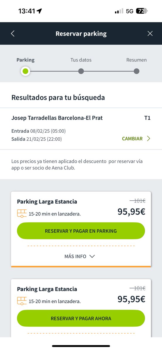 AlexEspinosaCat's tweet photo. @aena me podéis explicar porque el parking de larga estancia en la T4 de Madrid es prácticamente la mitad que en la T1 de Barcelona? https://t.co/hCly0UnxZX
