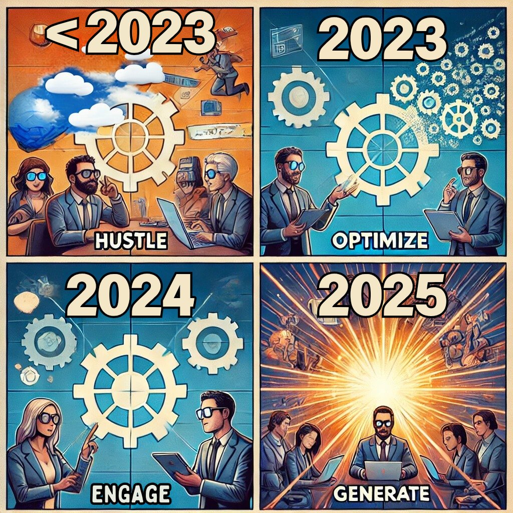 From Hustle to Generate, the way we navigate careers and opportunities has transformed:

Where do you see yourself in this evolution? Let’s start a conversation. What’s been your focus, and what’s next?