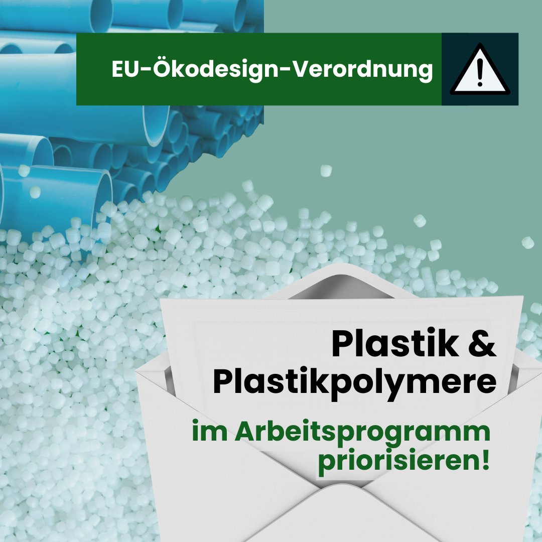 ✉️  40 zivilgesellschaftliche Organisationen aus ganz Europa haben in einem offenen Brief die EU-Kommission aufgefordert, Plastik und Polymere in der #Ökodesign-Verordnung zu priorisieren und zu diesem Zwecke in das erste Arbeitsprogramm aufzunehmen. 
🔗exit-plastik.de/espr-arbeitspr…