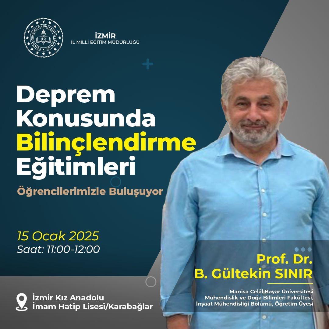 MMGIzmir's tweet photo. MMG İzmir Şubesi ile MEB İzmir İl Müdürlüğü arasında yapılan protokol kapsamında liselerde deprem konusunda bilinçlendirme sunumlarımızın ilkini gerçekleştirdik. Sunumu gerçekleştiren MMG İzmir YK Üyesi, Manisa CBÜ  İnşaat Müh. Bölümü Prof. Dr. Gültekin SINIR'a teşekkür ediyoruz. https://t.co/dxRUUP3mpf