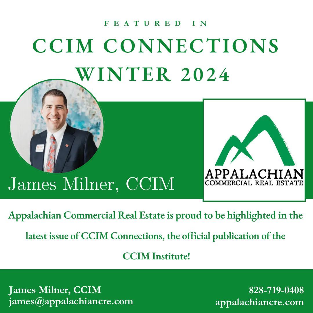 AppalachianCRE's tweet image. 🚨 Featured in CCIM Connections Winter 2024! 🚨

🏗️ James Milner of Appalachian Commercial Real Estate is proud to be highlighted in the latest issue of CCIM Connections, the official publication of the CCIM Institute! Check out the issue here: buff.ly/3PwcrTB

#CCIM