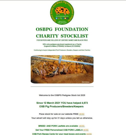 Selling, Buying, Hiring, it makes no difference because it is all here in this weeks #OSBPG Stocklist helping with your future plans. 
E: hello@oxfordsandyblackpiggroup.org to be incl Subscribe: osbpg.org
#ExploreOSBPigs UK's on  pig breed registered as a charity