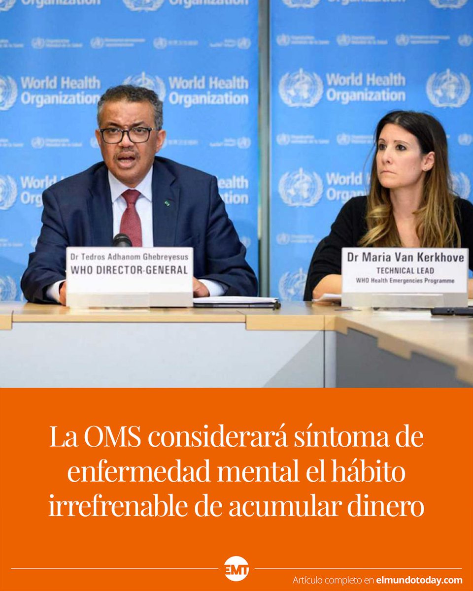 La OMS considerará síntoma de enfermedad mental el hábito irrefrenable de acumular dinero: elmundotoday.com/2025/01/la-oms…