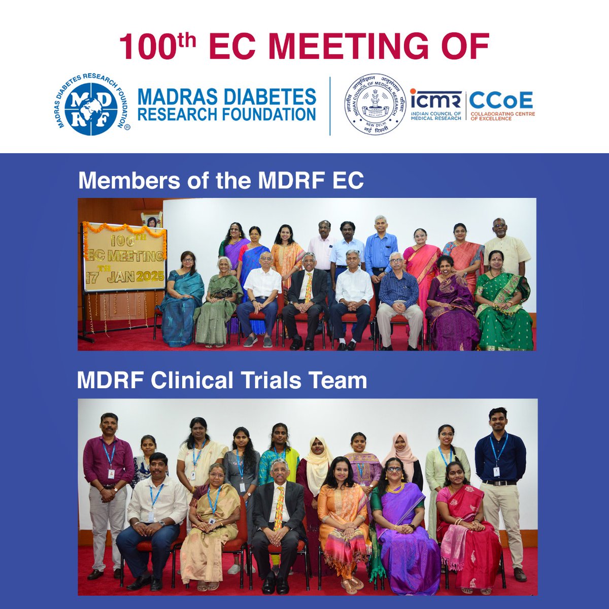 Today, we proudly hosted the 100th Ethical Committee (EC) Meeting of the Madras Diabetes Research Foundation at our Gopalapuram Centre! 🎉

This milestone reflects our unwavering commitment to ethical research and advancing diabetes care. A BIG THANK YOU to all the committee