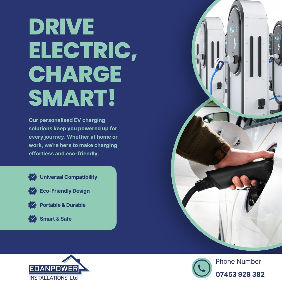 edanpowerltd's tweet image. Drive electric, charge smart! ⚡
Our personalised EV charging solutions keep you powered up for every journey.
Whether at home or work, we’re here to make charging effortless and eco-friendly. 🌍🚗
#edanpowerinstallations  #evcharger #evchargerstation #evchargerinstall #EV