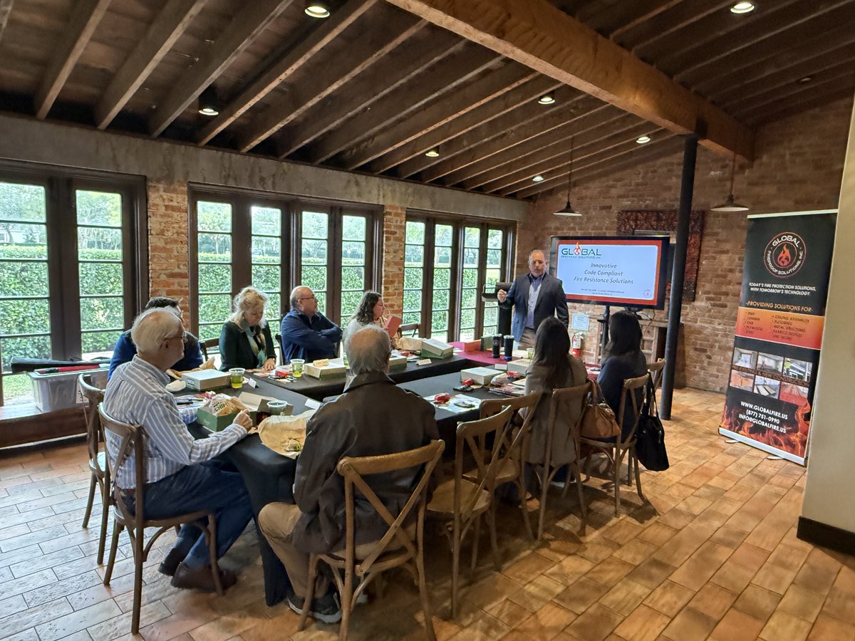 GlobalFireproof's tweet photo. Happy Friday! 

A big thank you to AIA Orlando for hosting us at Casa Feliz this week! Your attentiveness and engagement were greatly appreciated. We look forward to future collaborations! 

#GlobalFireproofSolutions #AIAOrlando #Collaboration #Gratitude #ContinuingEducation https://t.co/2XK3jErG93