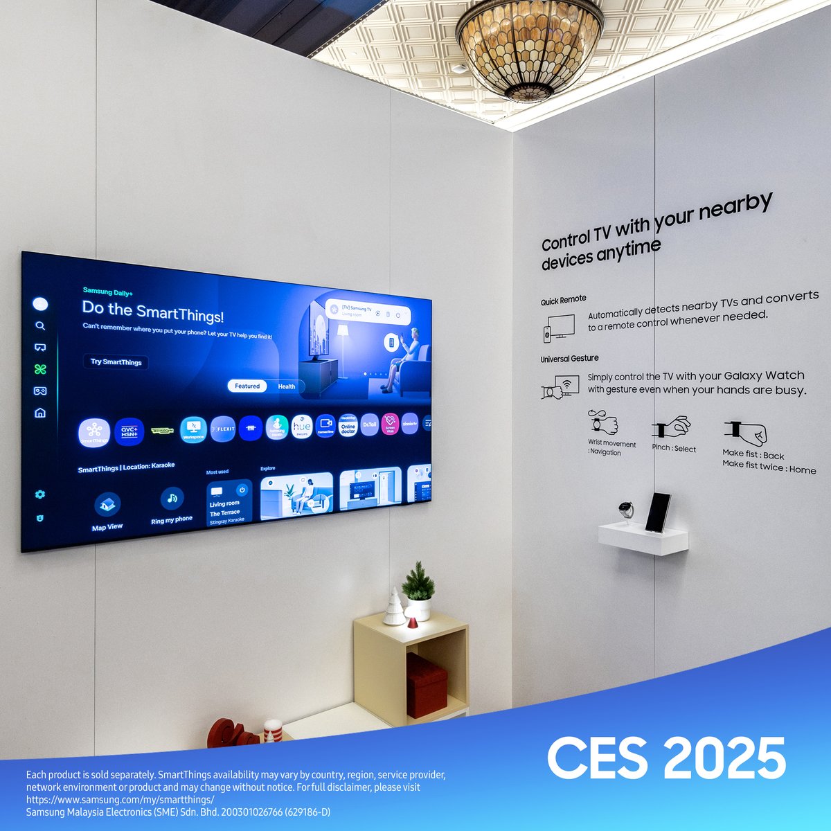SamsungMalaysia's tweet photo. No remote? No problem. #UniversalGesture and #QuickRemote turn your Galaxy devices into magic wands for your TV. 🪄 Seamlessly control your TV using your phone or smartwatch. 📱⌚
Pre-register your interest for the next big thing in Television today: https://t.co/cidWPSsGJT https://t.co/2lTqqelapu