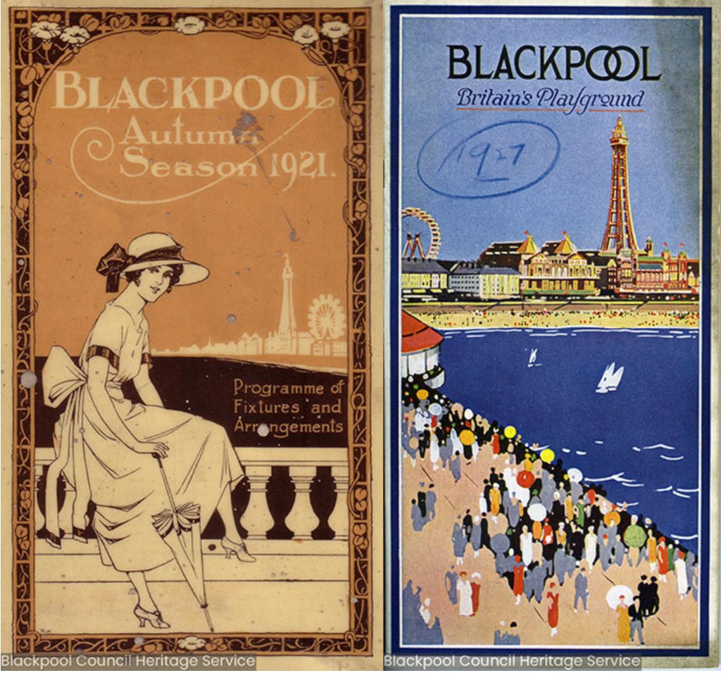 ShowtownBPL's tweet image. ☀️🍦❤️ Blackpool holiday brochures through the decades! To celebrate the launch of Blackpool’s 2025 destination guide this month - we thought we’d take a look at some fabulous holiday brochure designs from years gone by!🤩 #Showtown #BlackpoolHistory #Blackpool @visitBlackpool
