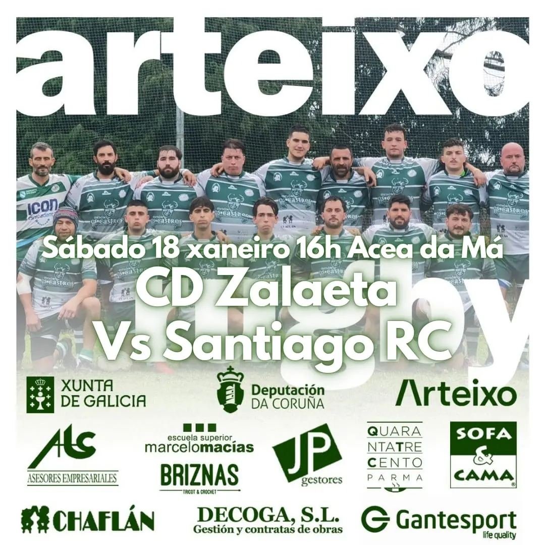 rugbyzalaeta's tweet image. Este sábado #EstamosDeVolta Vs @RugbySantiago 

#VamosZalaeta💚