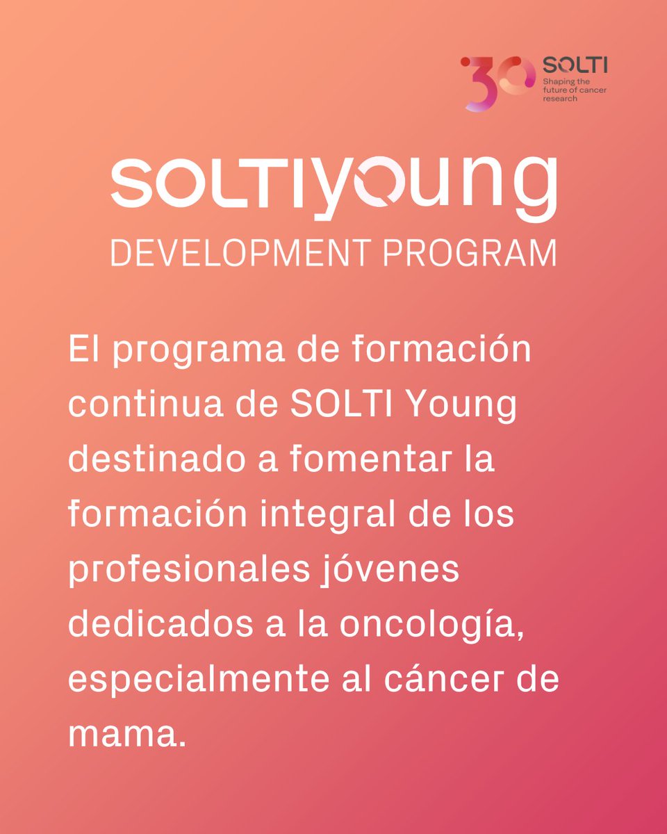 🔴Lanzamos SOLTI Young – Development Program!

🩺 Programa de formación con debates clínicos, ponentes de primer nivel y mucho más
📝Inscripciones gratuitas y agenda: gruposolti.org/events/develop…

Programa exclusivo para miembros SOLTIyoung, disponible hasta agotar plazas. Hazte