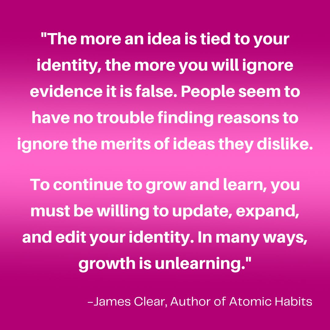 Have you ever "unlearned" something? I find this an interesting thought to ponder...

#Inspiration #AtomicHabits #Mompreneur
