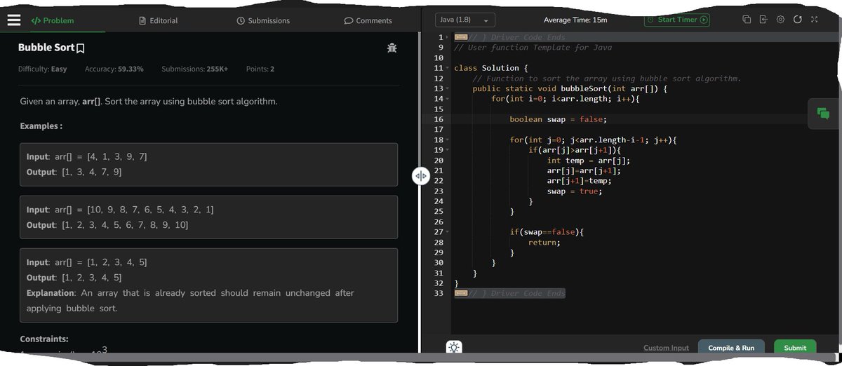 DryIndex's tweet image. 🚨#Day6 : Post
Topic: Sorting
1⃣Bubble Sort (GFG)
2⃣Selection Sort (GFG)
3⃣Insertion Sort (GFG)
 
#DataStructure  #DataStructureX #GFG
