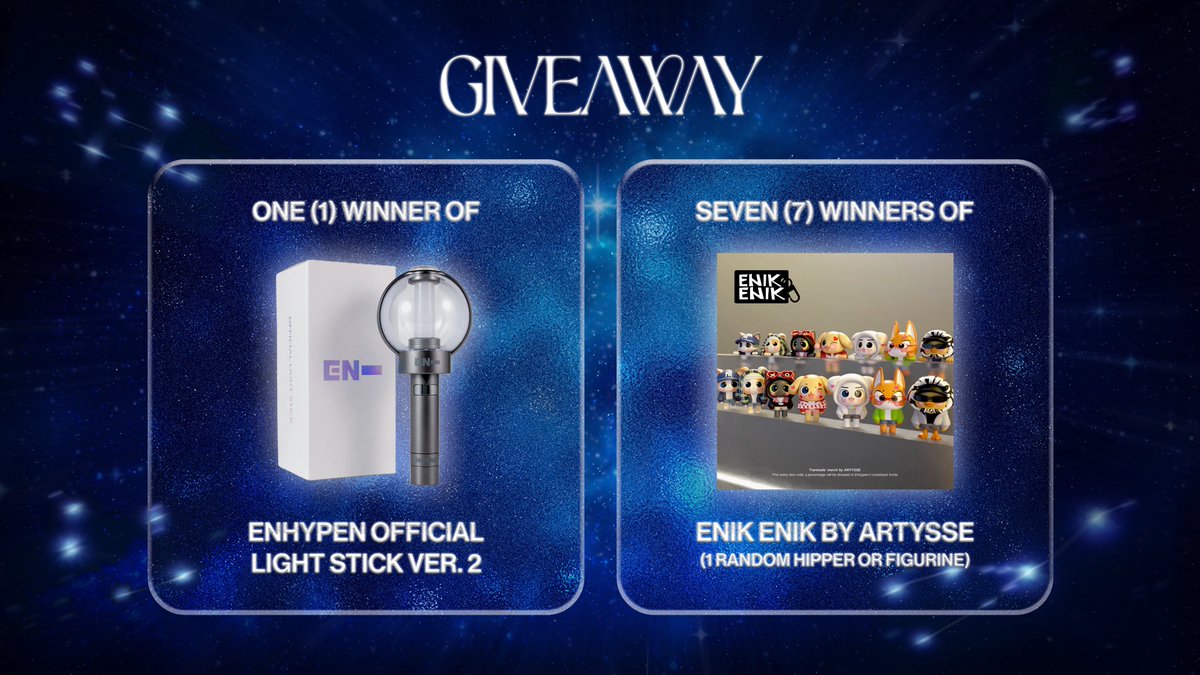 enhypenupdates's tweet photo. GATHER UP, ENGENEs! ⚡️

We’ve still got a long way to go before we reach our 25,000 sign-up goal. With that, we have more exciting prizes just for YOU! 🤩 Want any of the following?

- A Galaxy S Phone
- ₱5,000 e-voucher
- (1) ENHYPEN Light Stick Ver. 2
- (1) ENIK ENIK Figurine/Hipper by @Artysse 

Complete these 3 steps for a chance to win!

1️⃣ Sign up for #GalaxyUnpacked via https://t.co/hZQ5mssqXf
2️⃣ Drop your sign-up proof below and use the tags #GalaxyAI #GalaxyxENHYPEN #GalaxyUnpacked 
3️⃣ Tag at least five (5) friends who might also be interested to join the challenge.

🌏 Open to all ENGENEs worldwide
✅ Challenge Deadline: January 22, 2025, 11:59PM PHT
🏆 Winner Announcement: January 25, 2025

Exciting surprises await once we hit the goal. So hurry up and join now!

#GalaxyAI #GalaxyxENHYPEN
#ENHYPEN @ENHYPEN
